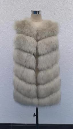 Women Faux Fox Fur Vest Coats Solid Mid Length Fur Jackets V Neck Sleeveless Thick Warm Fur Casual Loose Fit 2026 Autumn Winter