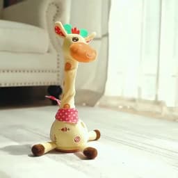 Cute Dancing Talking Giraffe Toy Repeating What You Say with 10 Songs Adjustable Volume Swaying Dancing Giraffe Musical Glowing