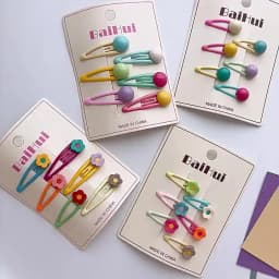 6Pcs Korean Children's Side Bb Clip Bangs Hairpin Sweet Girl Flower Hairpin New Cute Drip Candy Color
