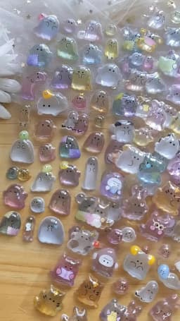 1 pc/4 pcs Japanese Style Ghost 3D Relief Stickers Scrapbooking Diy Journal Cute Stationery School Sticker