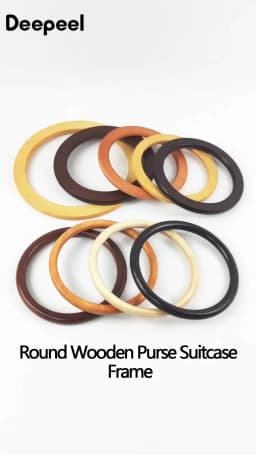 2Pcs Deepeel Wooden O Ring Bags Handles Round Wood Handle for Handbag Strap Purse Frame DIY Sewing Brackets Bag Accessories