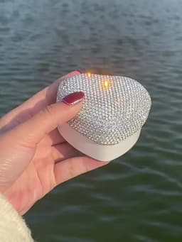 Luxury Proposal Ring Box Diamond Studded LED Ring Boxes Wedding Rings Packaging Box Women's Jewelry Storage Display Boxes