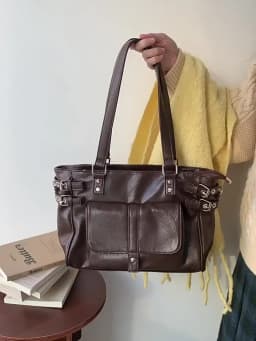 Rivet Women's Totes Large Capacity High Quality PU Leather Ladies Shoulder Messenger Bags Femme Commuting Ladies Big Handbag