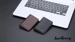 Baellerry Slim Compact Luxury Brand Wallet Men Soft Leather Credit Card Holders Wallet for Men Small ID Card Case Cardholder