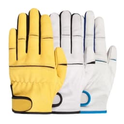 Leather Work Gloves Stretchable Wrist Tough Sheepskin Working Glove Resistant Knit Wrist Canvas Backing Safety Supplies