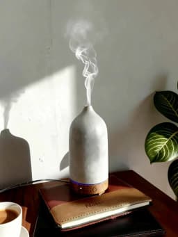 100ml Ceramic Essential Oil Diffuser for Bedroom Home Office Ultrasonic Humidifier Aroma Diffuser with 7 Colors Night Light