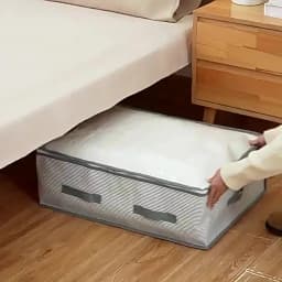 Large Storage Organizer Bag -Heavy-Duty Non-Woven Fabric with Clear Window, Multi-Layer Clothing Organizer for Closet, Under-Bed