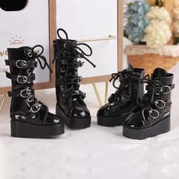 BJD Shoes 1/4 Body About Black Leather High Top and Low Top Doll Shoes Doll Accessories