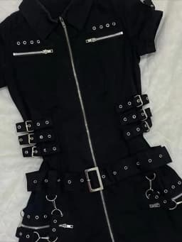 Premium Slim Dark Casual Dresses Japanese Unique Half Sleeve Minority High Street Robe Personalized Y2K Goth Punk Style Vestidos