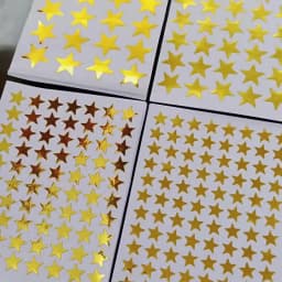 10sheets/bag Gold Star Sticker Stamping Five Pointed Star Sticker Reward Sticker Teacher Praise Label