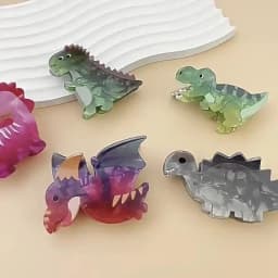 New Acetate Colorful Gradient Dinosaur Hair Claws for Women Cartoon Cute Little Dinosaur Hair Clip Hair Accessories