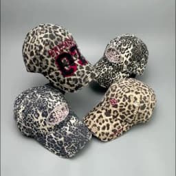 Street Retro Leopard Print Embroidery Baseball Hats New Women Sunshade Broken Style Versatile Personal Fashion Ins Peaked Caps