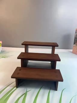 Retro Ladder Frame Solid Wood Bracelet Shelf Figure Buddha Display Ornament Headgear Storage Bracelet Display Stand