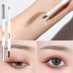 Thin-Head Double-Ended Eyebrow Pencil – Waterproof, Long-Lasting, Auto-Rotate, Brush Tip, Contour, Natural, Certified, Unisex