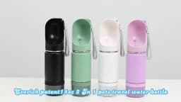 New Design Pet Feeder 3-in-1 Water Food Container Pet Bowl Stainless Steel 14oz Travel Insulated Water Bottle