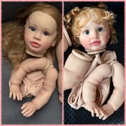 25inch Hand-Root Hair Pippa Reborn Doll Kit Unfinished Lifelike Awake Baby Multiple Layers Painting Doll Parts DIY Children Toys