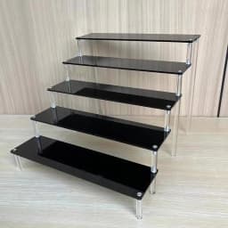 Black Acrylic Shelf Display Stand Perfume Cupcake Stand Figures Toys Desserts Holder Collection Cosmetic Shelves Organizers