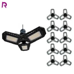 LED Deformation Folding Lamp E27 Screw Three-Leaf Bulb 40W 60W 80W Celiing Light Wide Pressure AC 110V 220V Led Garage Light