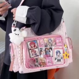 New Y2K Cute Star Comic Ita Bag Women's Fashion Shoulder Bags Lolita Girl Transparent Tote Bag DIY Display Crossbody Bag Handbag