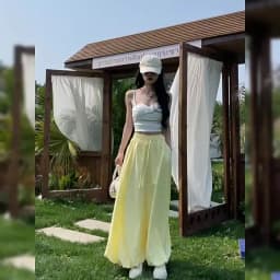 Women's Oversized High Waist Wide Leg Pants Spring Summer Solid Color Casual Cropped Pants Woman Loose Puffy Lantern Trousers