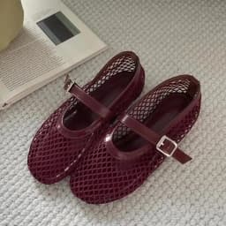 Eilyken Summer Designer Cosy Mesh Heels Women Flat Shoes Fashion Round Toe Buckle Strap Casual Outdoor Dress Sandals