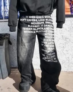 American Retro Patterned Alphabet Men Jeans Personalized Street Clothing Y2K Goth Men and Women Fashion Casual Pants
