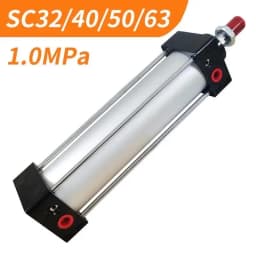 SC 32 40 50 63 Bore Pneumatic Air Cylinder Piston 50 75 100 150 200 300 400 500 600 800 1000mm Stroke Double Acting Cylinders