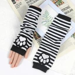 New Cute Cat Claw Half-finger Knitted Gloves Gothic Lolita Arm Cover Arm Warmers Fingerless Punk Long Wristband Y2K Girl Gloves