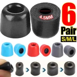 Replacement Memory Foam Ear Tips for 4.5mm Connect Hole S/M/L EarPlug Soft Foam Earbud Tips for in-Ear Headphones Ear Pad Cover