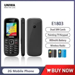 UNIWA E1803 2G Low Price Slim GSM Mini Mobile Phone Dual SIM T9 Keypad 800mAh Battery Wireless Radio Flashlight Phone For Elder