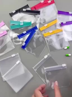 50/5PCS Mini Clear Bag Pill Dispenser Bags Protable Travel Jewel Pouch with Sliding Zipper Self-sealing Waterproof Storage Bags