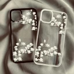 White Magnolia Flower Phone Case For iPhone 14 Pro 15 13 12Mini 11 18 Pro Max 16 17 Air Plum Blossom Shockproof Clear Hard Cover