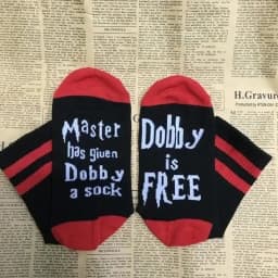 Unisex Novelty Socks 'Master Has Given Dobby a Sock Dobby Is Free' Funny Soft Cotton Letter For Women Men Christmas Present