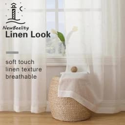 Linen Textured Tulle S Fold Sheer Curtains for Living Dining Room Bedroom Window Farmhouse Luxury Decoration Partition Drapes