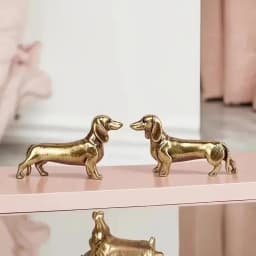 Statue Ornaments, 1pc Brass Dachshund Home Study Decoration Ornaments.