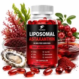 Liposomal Astaxanthin Capsules, with Phosphatidylcholine, Support Antioxidant, Brain, Eye, Cardiovascular, Joint & Skin Health
