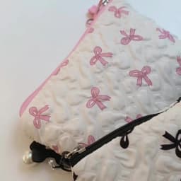 Cute Bowknot Cosmetic Bag High Appearance Level Portable Clutch Multi Functional Storage Pouch Advanced Sense Mini Coin Purse