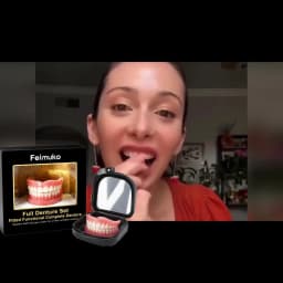 Premium Custom Upper & Lower Full Mouth Silicone Dentures, Lifelike Natural Teeth All-Day Comfort Boost Confidence & Oral Care