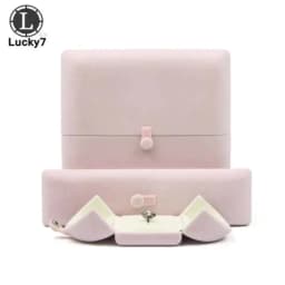 Double Open Button Jewelry Box Valentine's Day Birthday Surprise Gift Ring Pendant Stud Necklace Box Jewelry Boxes and Packaging
