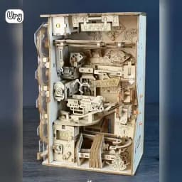 Ury 3D Wooden Puzzle Electric Track Device Marble Run Book Nook Set Counter Current Compass Model Ball Maze Assembly Gift