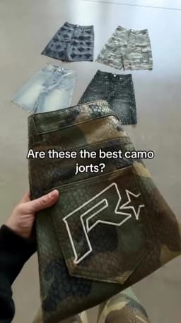 Python Camo Print Retro Cowboy Denim Shorts High Street Hip Hop Middle Pants High Waist Straight Tube Loose Five Point Shorts