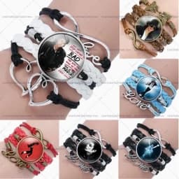 80S Superstar Michael Jackson Time Gem Necklace King of Pop MJ Neck Chain Vintage Men Women Wristband Fashion Charms Accessories