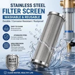 10 Inch 304/316 Stainless Steel Filter Screen Washable High Temp Resistant Universal Pre Filter Home Water Purifier