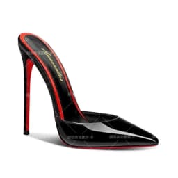 Black Toe Sandals with Pointed Toes Women's High Heels, Ultra-Fine Heels, Straight Back, Half Empty Slippers for Wearing Outside