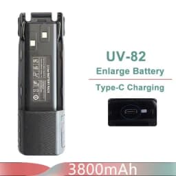 Baofeng UV-82 Li-ion Battery USB Type-C Charger 2800mah Enlarge 3800mAh BL-8 Original For Radio UV-8D UV-82HP UV-8D UV-82WX UV89