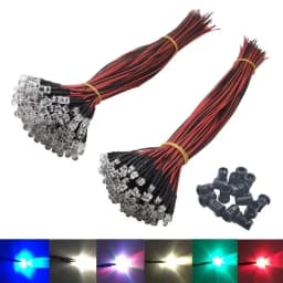 20 50 100pcs Lot 20cm Pre Wired 3mm 5mm LED Light Lamp Bulb Prewired Emitting Diodes For DIY Home Decoration DC12V