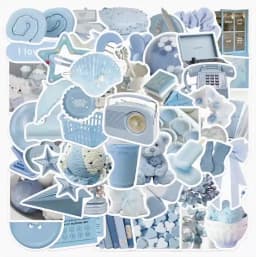 10/30/50pcs Cartoon Blue Ins Style Stickers Decals For Phone Laptop Scrapbook Skateboard Guitar DIY Graffiti Aesthetic Stickers