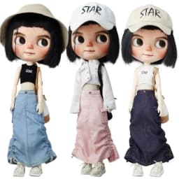 For Blythe Doll Jeans Coat for Ob24 Ob22 Azone Dolls Clothes Denim Jacket