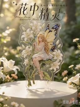 12Pcs/Pack Pink Flower Fairy Elf Sticker DIY Craft Scrapbooking Album Junk Journal Decorative Stickers
