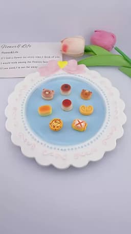 8/16/24pcs Shiny Cartoon Bear Bread Resin Flatback Charms Non-Magnetic DIY Decorative Crafts for Phone Case Hairpin Scrapbooking
